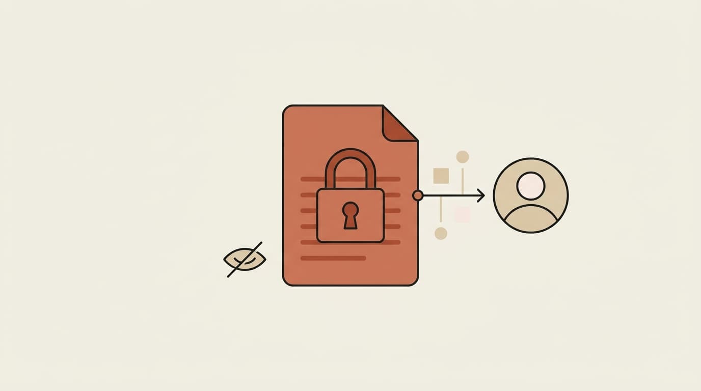 Use-only access — a padlocked skill whose instructions stay sealed while its output flows to a teammate who runs it, with a closed-eye glyph signaling not-readable